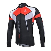 economico Maglie da uomo-Arsuxeo Per uomo Maglia da ciclismo Manica lunga Inverno Bicicletta Giacca Maglietta / Maglia Superiore con 3 tasche posteriori Ciclismo da montagna Cicismo su strada Traspirante Design anatomico Zip