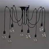abordables Éclairages grappe-8 lumières 120CM Style de bougie Lustre Métal Finitions Peintes 110-120V 220-240V