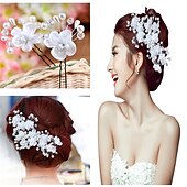 billiga Bröllopshuvud-Pärla / Kristall / Tyg Crown Tiaras / pannband / Blommor med 1 Bröllop / Speciellt Tillfälle / Fest / afton Hårbonad / Hårpinne