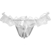 cheap Sexy Lingerie-Women&#039;s Beaded Mesh Hole Sexy Jacquard G-strings &amp; Thongs Panties Micro-elastic Mid Waist Super Sexy Lace Red Floral / Home / Apparel &amp; Accessories Home Outfits