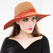 baratos Chapéus de Festa-Mulheres Cestaria Capacete-Casual / Ao ar Livre Chapéus 1 Peça Head circumference 57cm