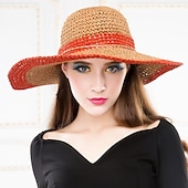 baratos Chapéus de Festa-Mulheres Cestaria Capacete-Casual / Ao ar Livre Chapéus 1 Peça Head circumference 57cm