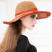 baratos Chapéus de Festa-Mulheres Cestaria Capacete-Casual / Ao ar Livre Chapéus 1 Peça Head circumference 57cm