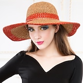 baratos Chapéus de Festa-Mulheres Cestaria Capacete-Casual / Ao ar Livre Chapéus 1 Peça Head circumference 57cm