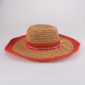 baratos Chapéus de Festa-Mulheres Cestaria Capacete-Casual / Ao ar Livre Chapéus 1 Peça Head circumference 57cm