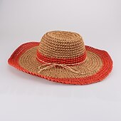 baratos Chapéus de Festa-Mulheres Cestaria Capacete-Casual / Ao ar Livre Chapéus 1 Peça Head circumference 57cm