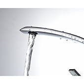 economico Classici-Rubinetto miscelatore lavabo bagno in ottone, rubinetti lavabo monoforo monocomando argentato rubinetto bagno finitura cromata con acqua calda e fredda