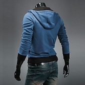 preiswerte Herrenjacken &amp; Herrenmäntel-Herren Frühling Herbst Solide / einfarbig Aktiv Cool Mit Kapuze Mittel Standard Schlank Schwarz Weiß Rot Blau Dunkelgrau Jacken