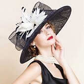 baratos Chapéu de Festa-Chapéu de Flax Kentucky Derby  Chapéus com Flor 1 Peça Corrida de Cavalos  Dia das Mulheres Acessório para a Cabeça vestido para impressionar Vestido de Dia de Corrida 2025