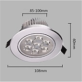 Χαμηλού Κόστους LED Χωνευτά Φωτιστικά-1pc 7w 7λεπτά εύκολη εγκατάσταση χωνευτά led φώτα οροφής οδήγησε downlights ζεστό λευκό κρύο λευκό 85-265v σπίτι / γραφείο