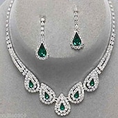 economico Parure di gioielli-Set di gioielli 1 set Zaffiri Pietra dura e cristallo Pietre sintetiche Orecchini Collane Per donna Festa Donne Lusso Romantico goccia Lacrime Parure di gioielli Per Feste Matrimonio Occasioni