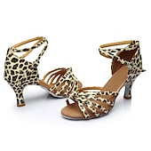 ieftine Pantofi Dans Latin-pantofi de dans latin pentru damă cu imprimeu leopard – tocuri de bal cu bretele cu talpă de piele intoarsă pentru salsa și performanță