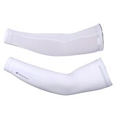 baratos Aquecedor para Braços e Pernas-1 par Nuckily Mangas de ciclismo Armwarmers Mangas de compressão Côr Sólida UPF 50 Reflector Leve Moto Branco Preto para Homens Mulheres Adulto Bicicleta de Estrada Bicicleta De Montanha Pesca