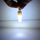 olcso Kéttűs LED-es izzók-5db 5w 300lm g4 led kéttűs izzó t3 jc típusú cob chip meleg hideg fehér szekrény alatti mennyezeti lámpákhoz (50w halogén egyenértékű) ac/dc12-24v