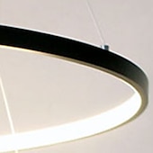 economico Modello a cerchio-Lampada a sospensione a led a 2 luci da 60 cm design cerchio in alluminio finiture verniciate dimmerabile moderna sala da pranzo camera da letto con paralume in acrilico luci regolabili 50w solo dimmerabile con telecomando