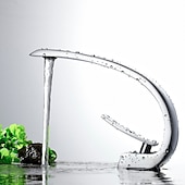 economico Classici-Rubinetto miscelatore lavabo bagno in ottone, rubinetti lavabo monoforo monocomando argentato rubinetto bagno finitura cromata con acqua calda e fredda