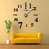 cheap Wall Clocks-Frameless Large DIY Wall Clock, Modern 3D Wall Clock with Mirror Numbers Stickers for Home Office Decorations Gift 120X120cm