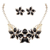 voordelige Sieradensets-Sieradenset Ketting / Oorbellen For Dames Synthetische Diamant Feest Bruiloft Casual Legering Bloem Gouden / Dagelijks