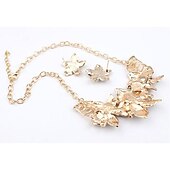 voordelige Sieradensets-Sieradenset Ketting / Oorbellen For Dames Synthetische Diamant Feest Bruiloft Casual Legering Bloem Gouden / Dagelijks