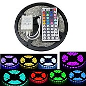 お買い得  リモコンコントロール-5m 16.4ftledストリップライトrgbtvバックライト寝室キッチン装飾300x 5050smd ir44keyリモコン自己接着色変更