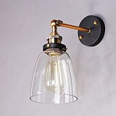 levne Nástěnné svícny-25,5 cm led nástěnné světlo s jednoduchým designem rustikální / nástěnné nástěnné lampy kovové retro industriální nástěnné svítidla vstupní a mudroom skleněné světlo vintage průmyslové 110-120v