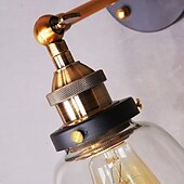 levne Nástěnné svícny-25,5 cm led nástěnné světlo s jednoduchým designem rustikální / nástěnné nástěnné lampy kovové retro industriální nástěnné svítidla vstupní a mudroom skleněné světlo vintage průmyslové 110-120v