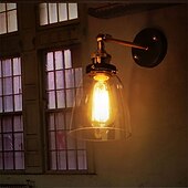 levne Nástěnné svícny-25,5 cm led nástěnné světlo s jednoduchým designem rustikální / nástěnné nástěnné lampy kovové retro industriální nástěnné svítidla vstupní a mudroom skleněné světlo vintage průmyslové 110-120v