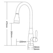 preiswerte Mit ausziehbarer Brause-Küchenspülen-Mischbatterie mit ausziehbarem Sprüher, Hochlichtbogen-Messing, Silber / Kaffee, Einhand-Einloch, ölgeriebene Bronze, herunterziehbare hohe Küchenarmaturen mit Warm- und Kaltwasserschlauch