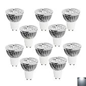 abordables Focos LED-10 Uds 4w gu10 bombilla de luz led foco de copa blanco frío blanco cálido luz natural ac85-265v 40w equivalente halógeno