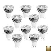 abordables Focos LED-10 Uds 4w gu10 bombilla de luz led foco de copa blanco frío blanco cálido luz natural ac85-265v 40w equivalente halógeno