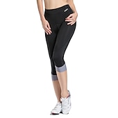billiga Byxor, shorts och kjolar för kvinnor-TASDAN Dam 3/4 cykeltights Cykel Shorts 3/4 Strumpbyxor Slapp form Vägcykling sporter 3D Tablett Andningsfunktion Snabb tork Reflexkant Grå Rosa Coolmax® Elastan Silikon Kläder Cykelkläder / Elastisk