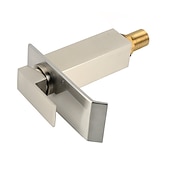 Недорогие Смесители для раковины в ванной-Современный По центру Водопад with  Керамический клапан  Одной ручкой одно отверстие for  Матовый никель , Ванная раковина кран