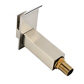 Недорогие Смесители для раковины в ванной-Современный По центру Водопад with  Керамический клапан  Одной ручкой одно отверстие for  Матовый никель , Ванная раковина кран