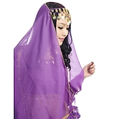 billiga Dansaccessoarer-Danstillbehör Huvudbonader Dam Prestanda Polyester / Chiffong Mynt Huvudbonad / Magdans