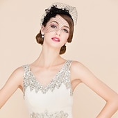 voordelige Fascinators-Hoofdbedekking Net Voile Hoed Bruiloft Casual Thee Feest Valentijnsdag Paard Race Retro Romantisch Klassiek Met Tulle Gezicht Voile Hoofdband Hoofdbedekking jurk om indruk te maken Race Dag Jurk