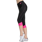 billiga Byxor, shorts och kjolar för kvinnor-TASDAN Dam 3/4 cykeltights Cykel Shorts 3/4 Strumpbyxor Slapp form Vägcykling sporter 3D Tablett Andningsfunktion Snabb tork Reflexkant Grå Rosa Coolmax® Elastan Silikon Kläder Cykelkläder / Elastisk