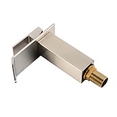 Недорогие Смесители для раковины в ванной-Современный По центру Водопад with  Керамический клапан  Одной ручкой одно отверстие for  Матовый никель , Ванная раковина кран