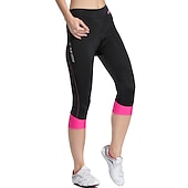 billiga Byxor, shorts och kjolar för kvinnor-TASDAN Dam 3/4 cykeltights Cykel Shorts 3/4 Strumpbyxor Slapp form Vägcykling sporter 3D Tablett Andningsfunktion Snabb tork Reflexkant Grå Rosa Coolmax® Elastan Silikon Kläder Cykelkläder / Elastisk