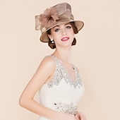 levne party klobouky-Vintage styl elegantní a luxusní organza klobouky s mašlí  peřím  kožešinou  květinou 1 ks Kentucky  dostihy  dámský den pokrývka hlavy abyste udělali dojem závodní den