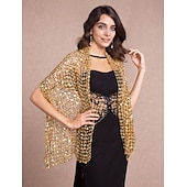 preiswerte Tücher-Ärmellose Tücher / 1920er Jahre / Flapper-Mädchen-Baumwoll-Party-Abend-Hochzeits-Gäste-Wraps / Tücher mit Pailletten