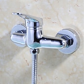 cheap Bathtub Faucets-Brass Shower System Faucet Combo Set, Wall Mounted Tub and Bath Shower Mixer Taps Chrome Shower Ceramic Valve with Hot and Cold Water
