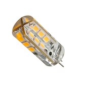 abordables Ampoules LED double broche-brelong 10 pièces g4 24led smd2835 gradable lumière décorative en maïs dc12v blanc / blanc chaud