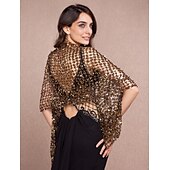 preiswerte Tücher-Ärmellose Tücher / 1920er Jahre / Flapper-Mädchen-Baumwoll-Party-Abend-Hochzeits-Gäste-Wraps / Tücher mit Pailletten