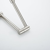 cheap Foldable-Brass Kitchen Faucet, Wall Mounted Pot Filler Single Handle One Hole Nickel Brushed Rotatable and Pre Rinse Kitchen Taps with Cold Water Only