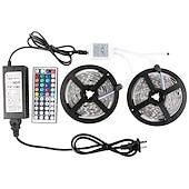 baratos Controlo Remoto-10m 32.8ft led strip light conjuntos de luz regulável rgb mudança de cor 600 leds 5050 smd controle remoto ip44 para decoração de festa em casa diy