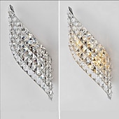 Недорогие Хрустальные настенные бра-38 см современный прихожей кристалл дизайн заподлицо настенные светильники светодиодный металлический настенный светильник 110-120 в 220-240 в 20 Вт / g4