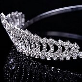cheap Tiaras &amp; Crown-Women&#039;s Girls&#039; Tiaras For Casual Prom Party &amp; Evening Birthday Homecoming Royalty Crystal / Rhinestone Silver Plated Alloy Silver dress to impress