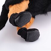 お買い得  ブーツとパウプロテクター-犬用 猫用 小型ペット用 シューズ、ブーツ 高通気性 ペット用 ポリ / コットン ブラック