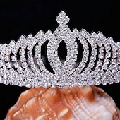 cheap Tiaras &amp; Crown-Women&#039;s Girls&#039; Tiaras For Casual Prom Party &amp; Evening Birthday Homecoming Royalty Crystal / Rhinestone Silver Plated Alloy Silver dress to impress