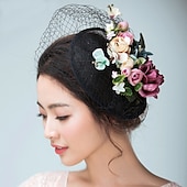 cheap Fascinators-Fascinators Hats Fall WeddingHeadwear Flax Horse Race Ladies Day Royal Astcot Vintage Style Flower Elegant With Floral Headpiece Headwear dress to impress Race Day Dress